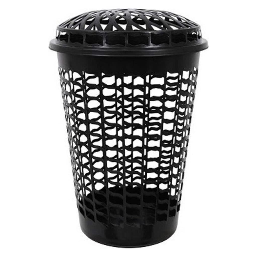 Cesto Organizador de Roupa Preto com Tampa 60 Litros Arqplast