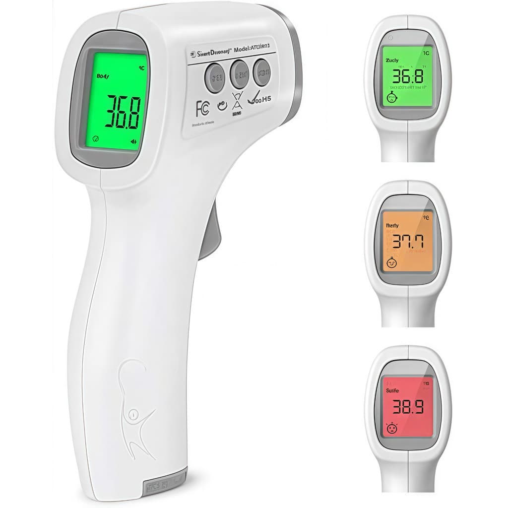Termômetro Digital Infravermelho Sem Contato LCD Febre Adulto Infantil °C/°F Alta Precisão