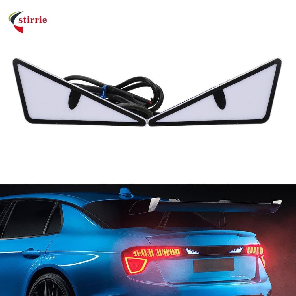 Faróis De Olho Do Diabo Para Motocicleta-LED Luz De Sinalização Noturna Triângulo Demônio Lâmpada De Decoração De Olhos