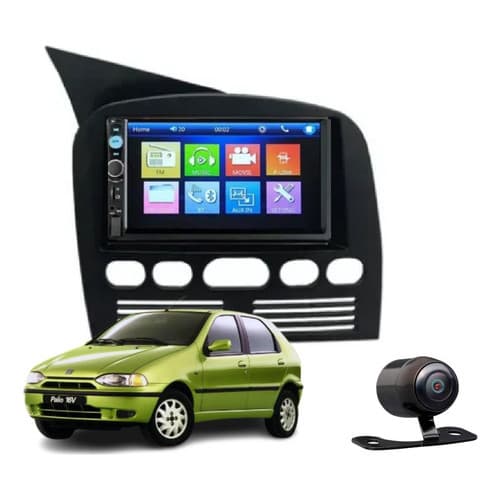 Kit Multimidia 7 Palio Strada Siena G1 1996 1997 1998 1999 2000 2001 2002 Espelhamento+ Camera