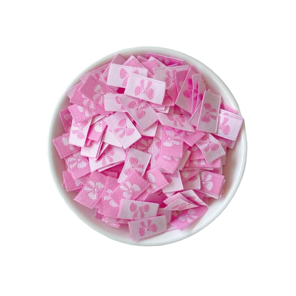 Etiqueta Bordada Lacinho para Acabamento Rosa Claro - 4 gramas