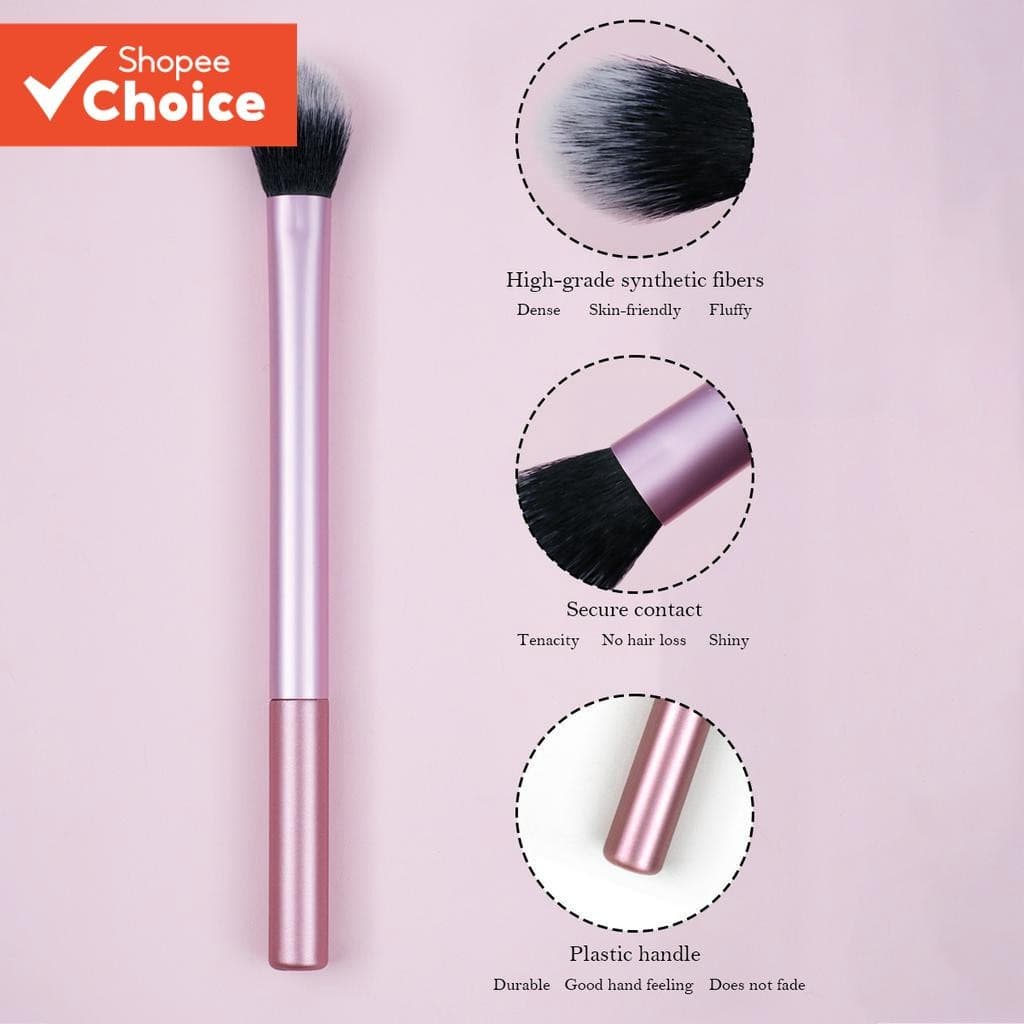Pincel De Maquiagem Para Viagem Pink Flame Blush E Iluminador 1 Unidade