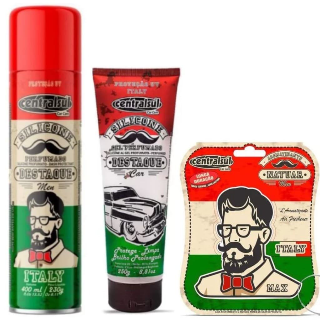 Kit Italy Aromatizante,Silicone Gel e Silicone Spray