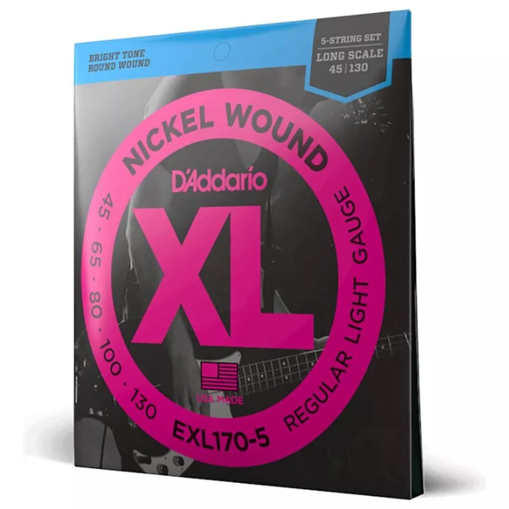 Encordoamento para Baixo Elétrico Daddario EXL170 5 Cordas .045