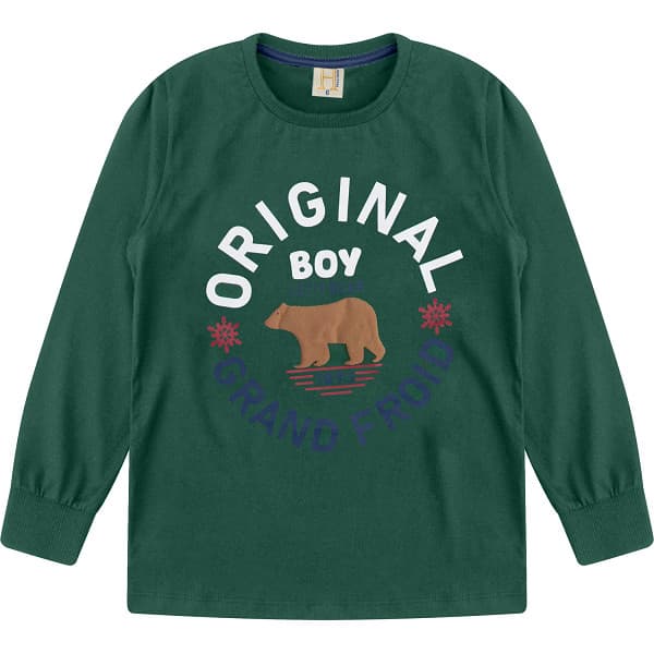 14779 - CAMISETA INFANTIL MASCULINA MANGA LONGA COM ESTAMPA SILK ORIGINAL BOY TAM 4 6 8
