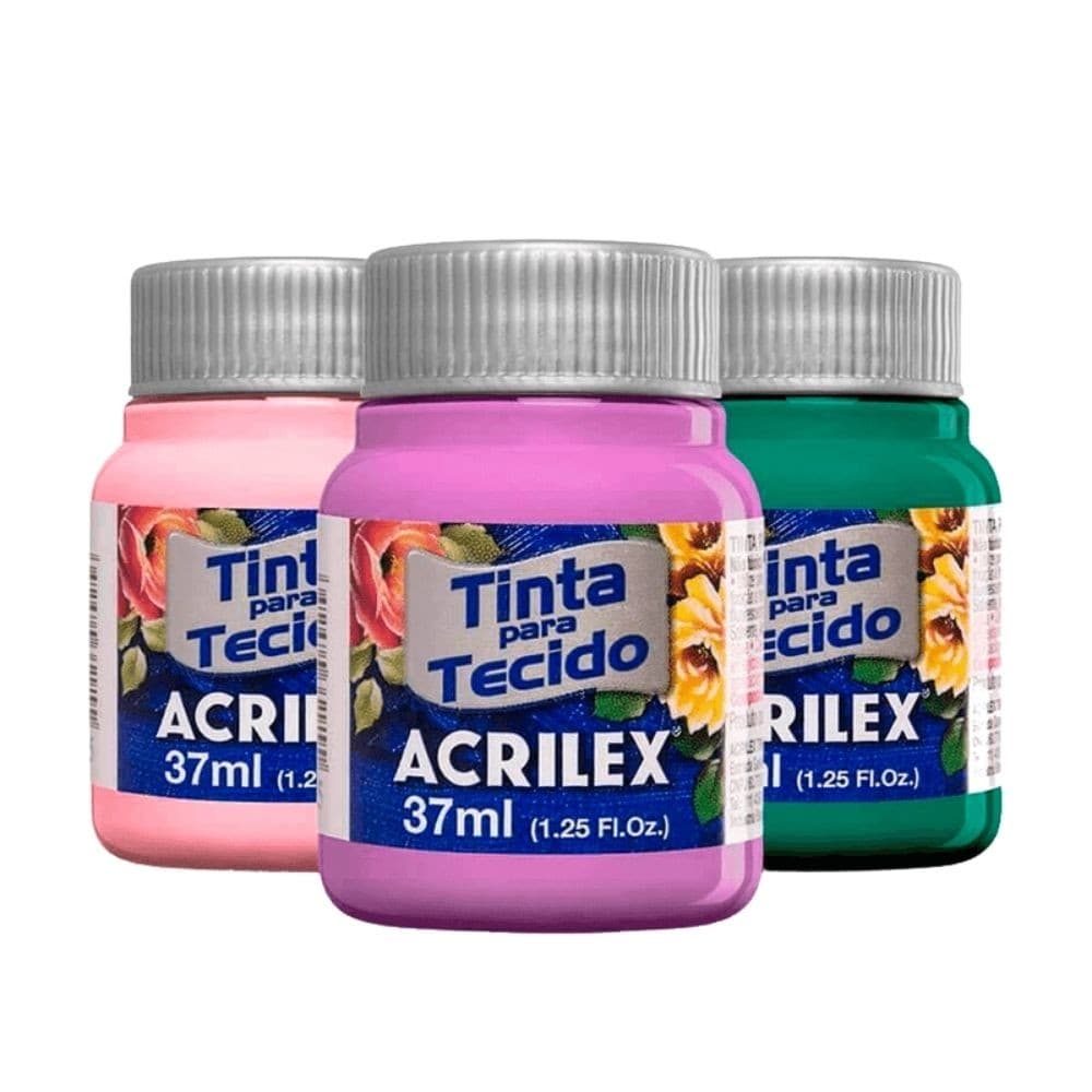 Tinta Para Tecido Fosca 37 ml Acrilex  04140 - Da Letra A a O (Alfabética)