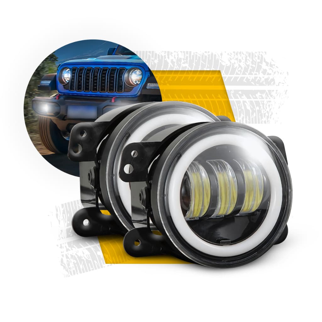 PROJETOR CARRO FAROL LED 4 POL NEBLINA PROJETOR DRL ANGEL BRANCO OU AMBAR FAROL 30W 1200 LUMENS + SUPORTE