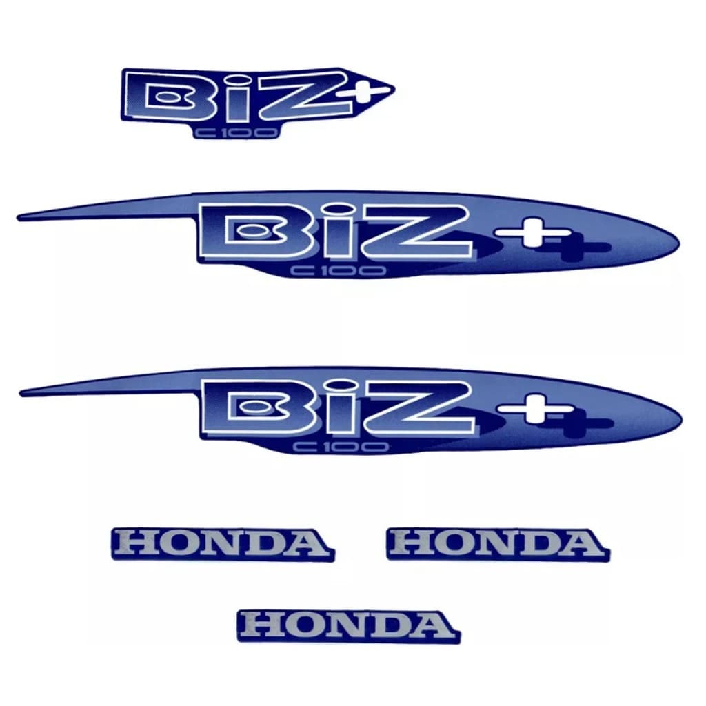 Jogo Adesivos C100 Biz+ 2002 2003 Azul LBM