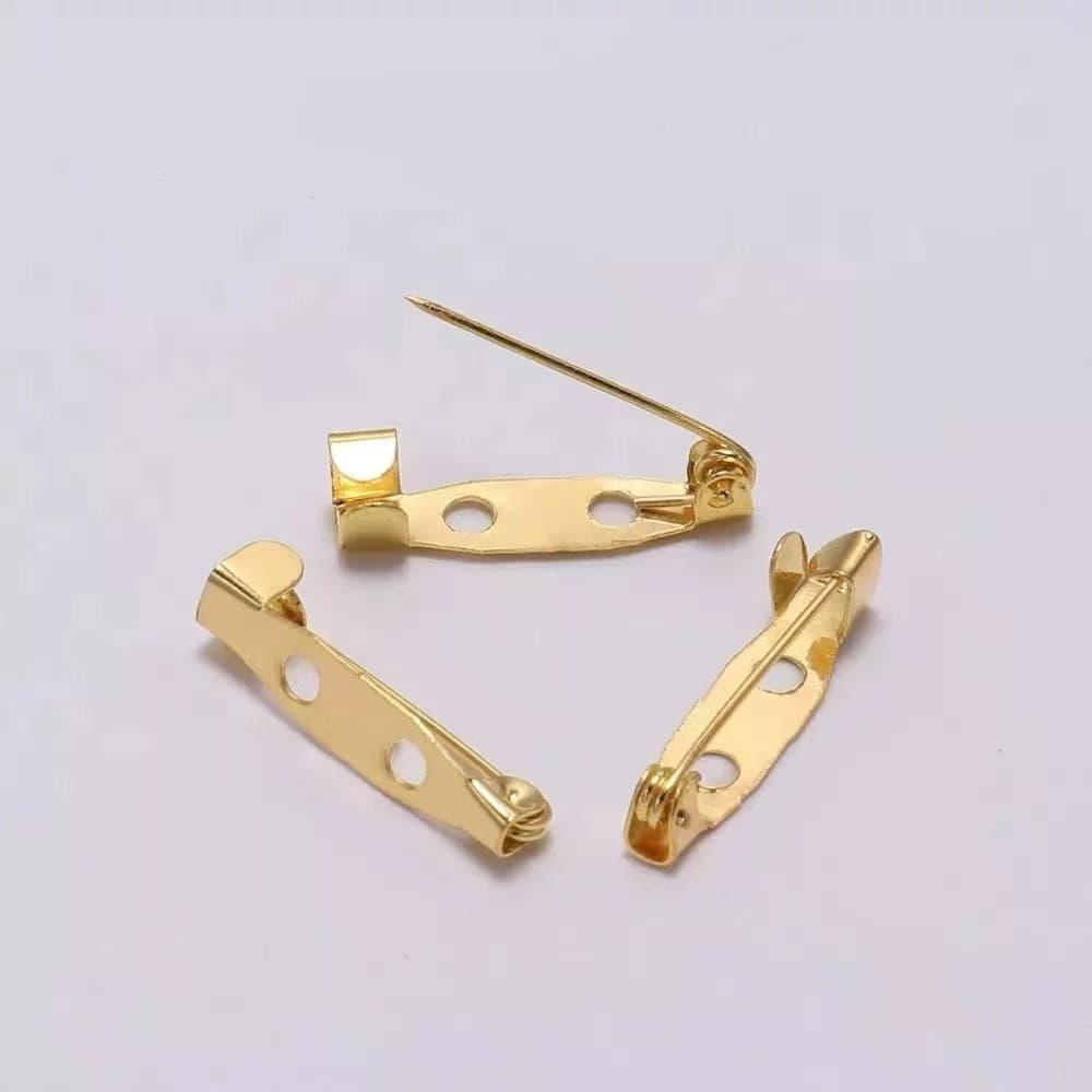 Base Para Broche - Prata /dourado- 25mm - 50 Peças