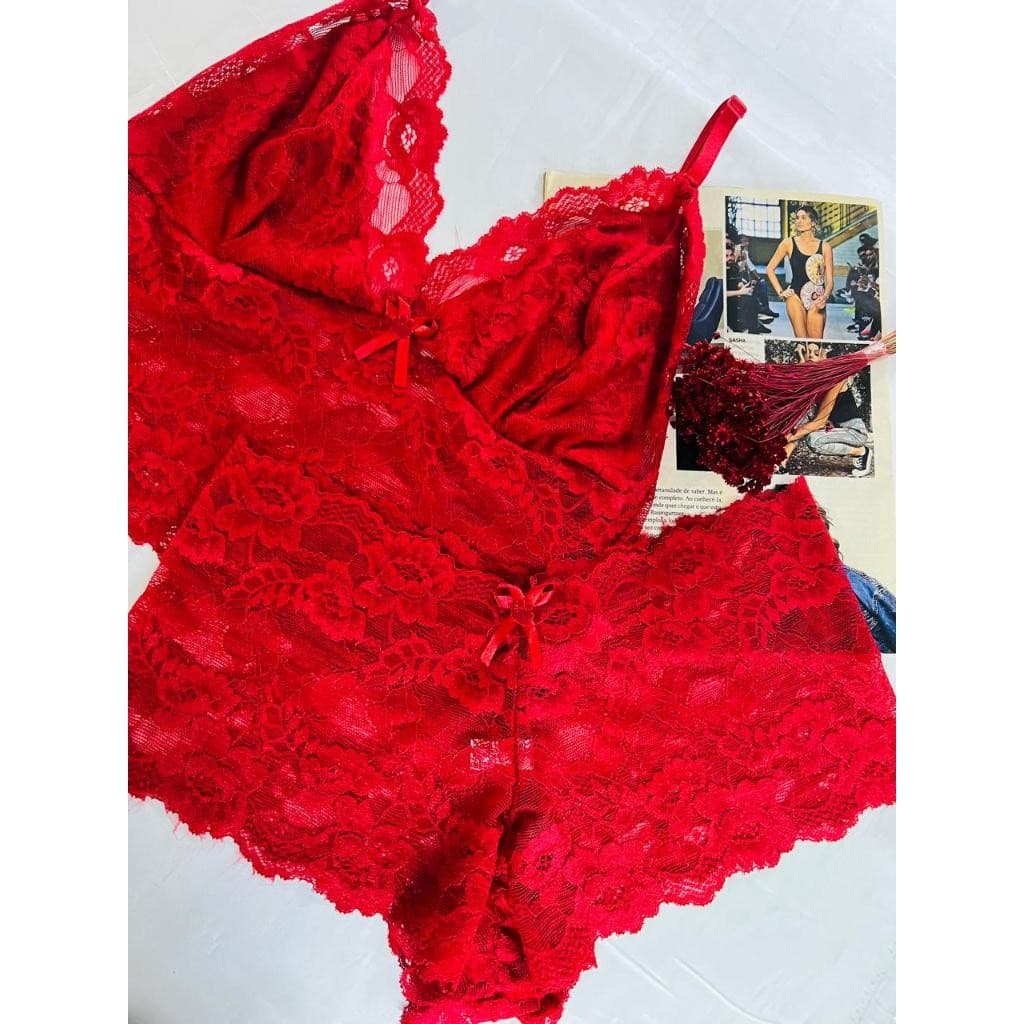 Conjunto Espera Marido Plus De Renda Sem Bojo Confortável E Sensual