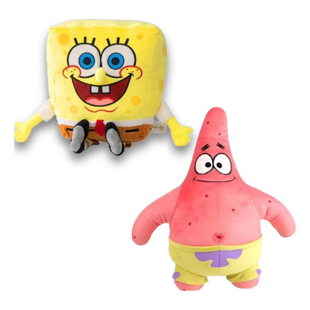 Kit 2 Pelucias Bob Esponja E Patrick 25 Cm Qualidade