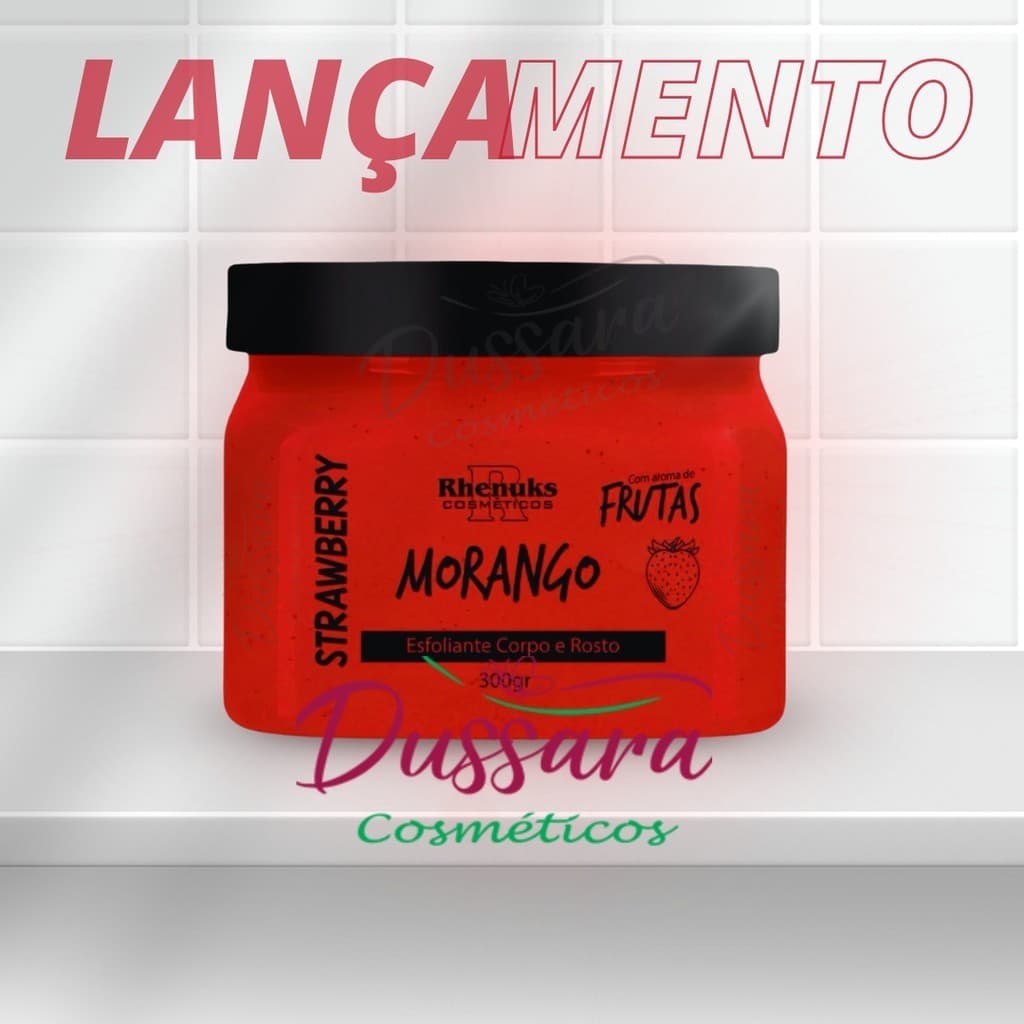 Esfoliante P\ Corpo E Rosto - Morango  - Rhenuks - 300g