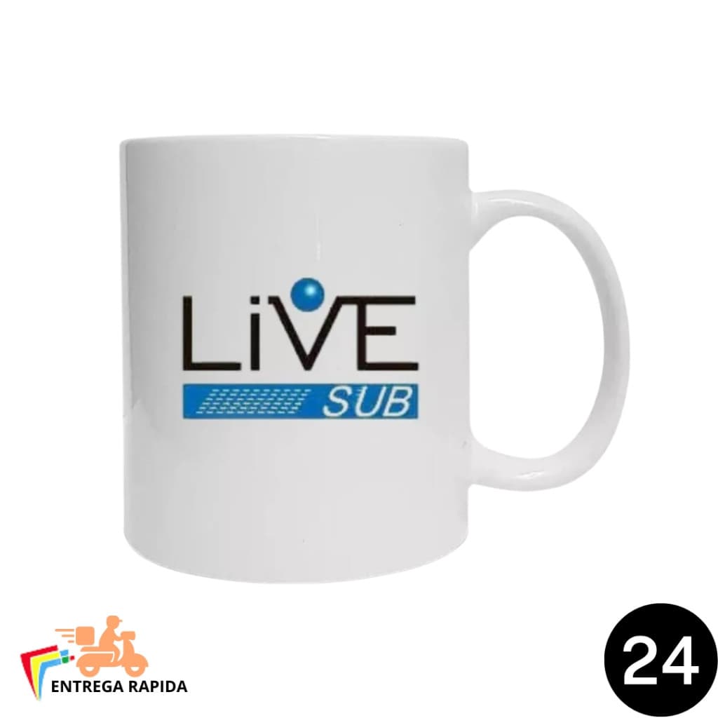 Caixa 24 Canecas LIVE Para Sublimação Super Brancas