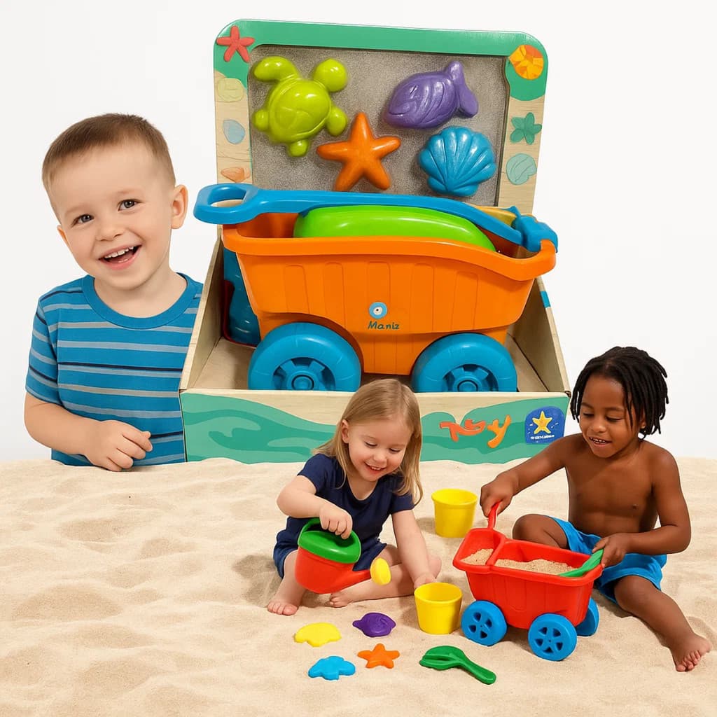 Carriola De Praia Com Rodinha Kit Completo Baldinho Regador