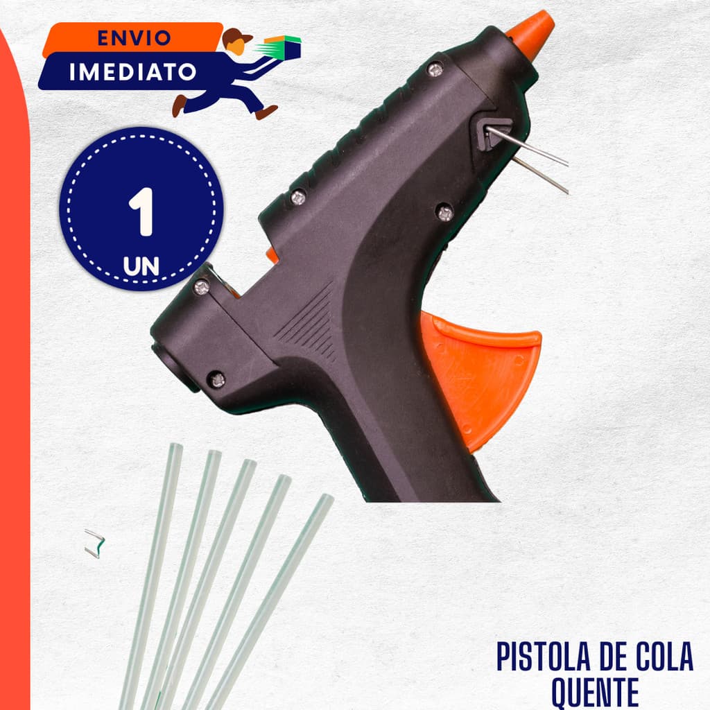 Pistola De Cola Quente Bivolt 20w + 2 Bastões De Cola Revolver (110v e 220v) Profissional Artesanato