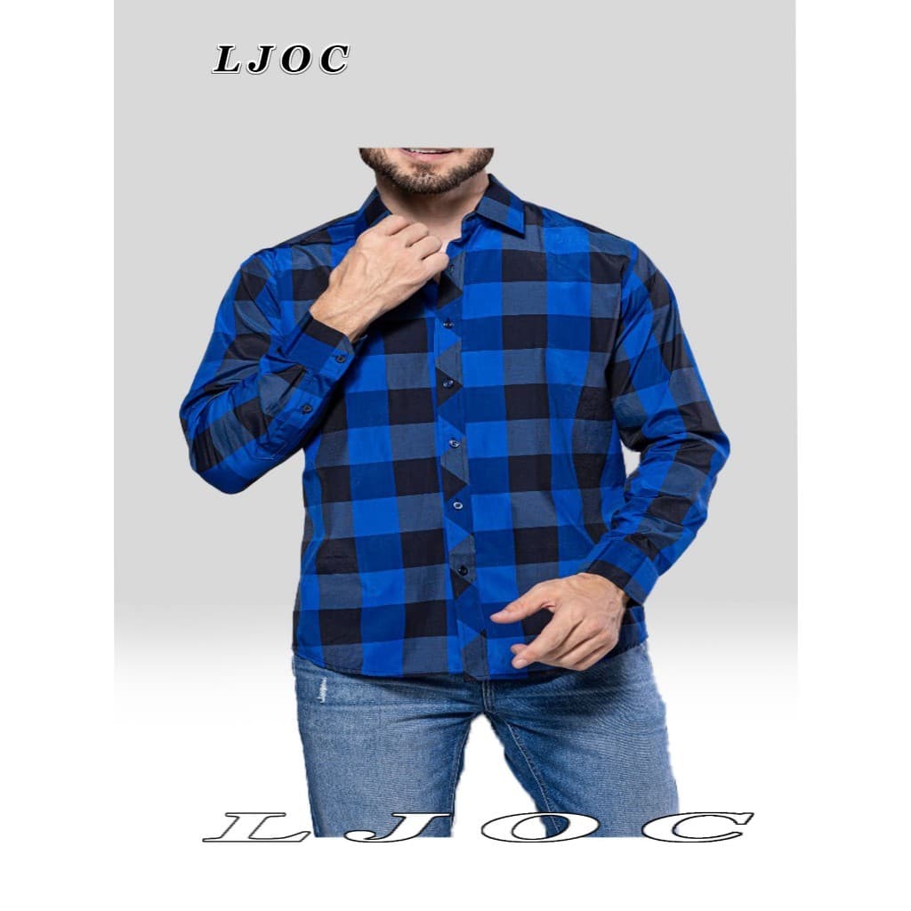 Blusa Camisa Social Xadrez Masculina Manga Longa —— Modelo Novo