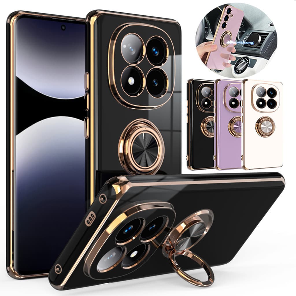 Capa Para Xiaomi POCO X7 Redmi Note 14 Pro + Plus Note14 5G Com Suporte De Anel De Dedo De Telefone