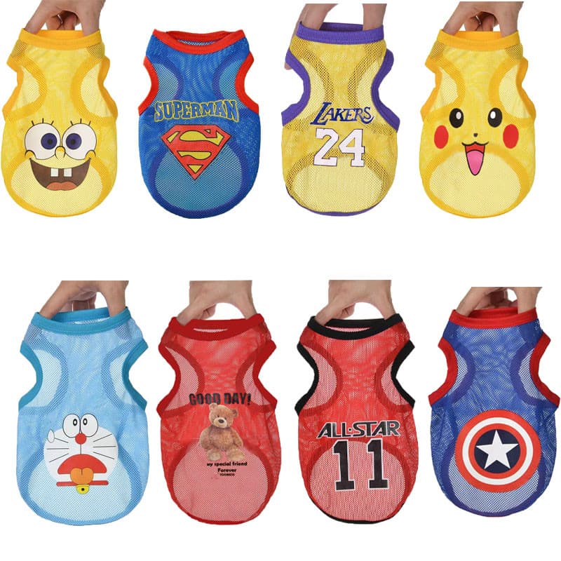 Nova Malha Roupas Para Animais De Estimação Primavera E Verão Pequeno Cão Colete teddy cat Coelho