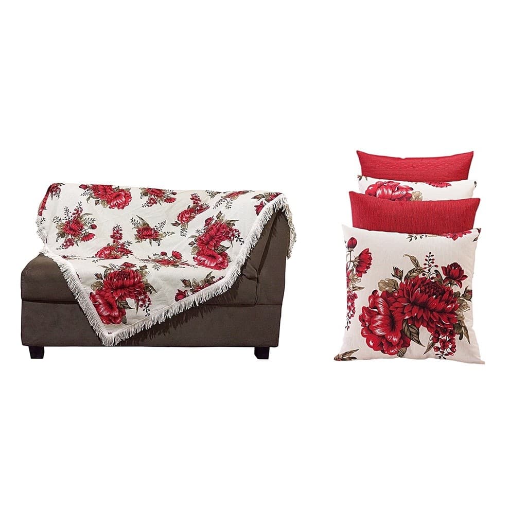 2 Manta Para Sofá Decorativa Colorida Para Sofá Xale Com 04 Capa de Almofada 45x45 Decoração Sala