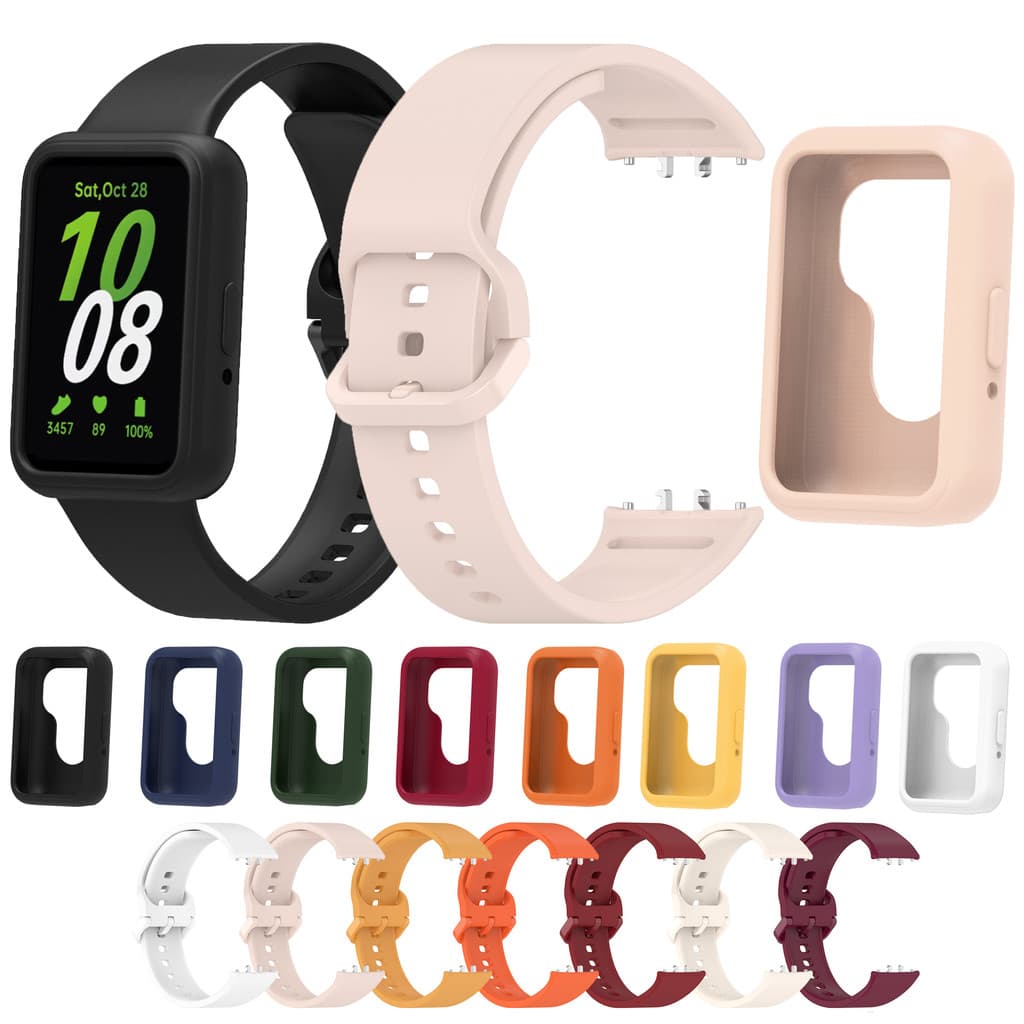 Pulseira De Silicone + Capa Para Samsung Galaxy Fit3 Fit 3 SM-R390 De TPU Macia Substituição De Música Smartwatch Relógi