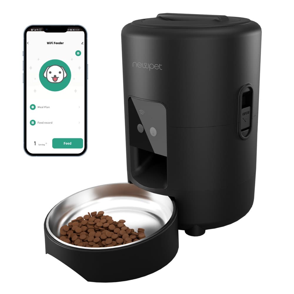 Alimentador Automático Pet, 2L Comedouro para Caes Fácil Comedouro Elevado para Caes, Controle de Aplicativo WiFi