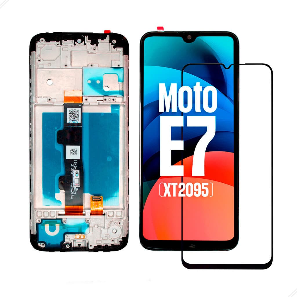 Display Tela Frontal Moto E7 Com Aro Xt2095 + COLA + PELICULA EX