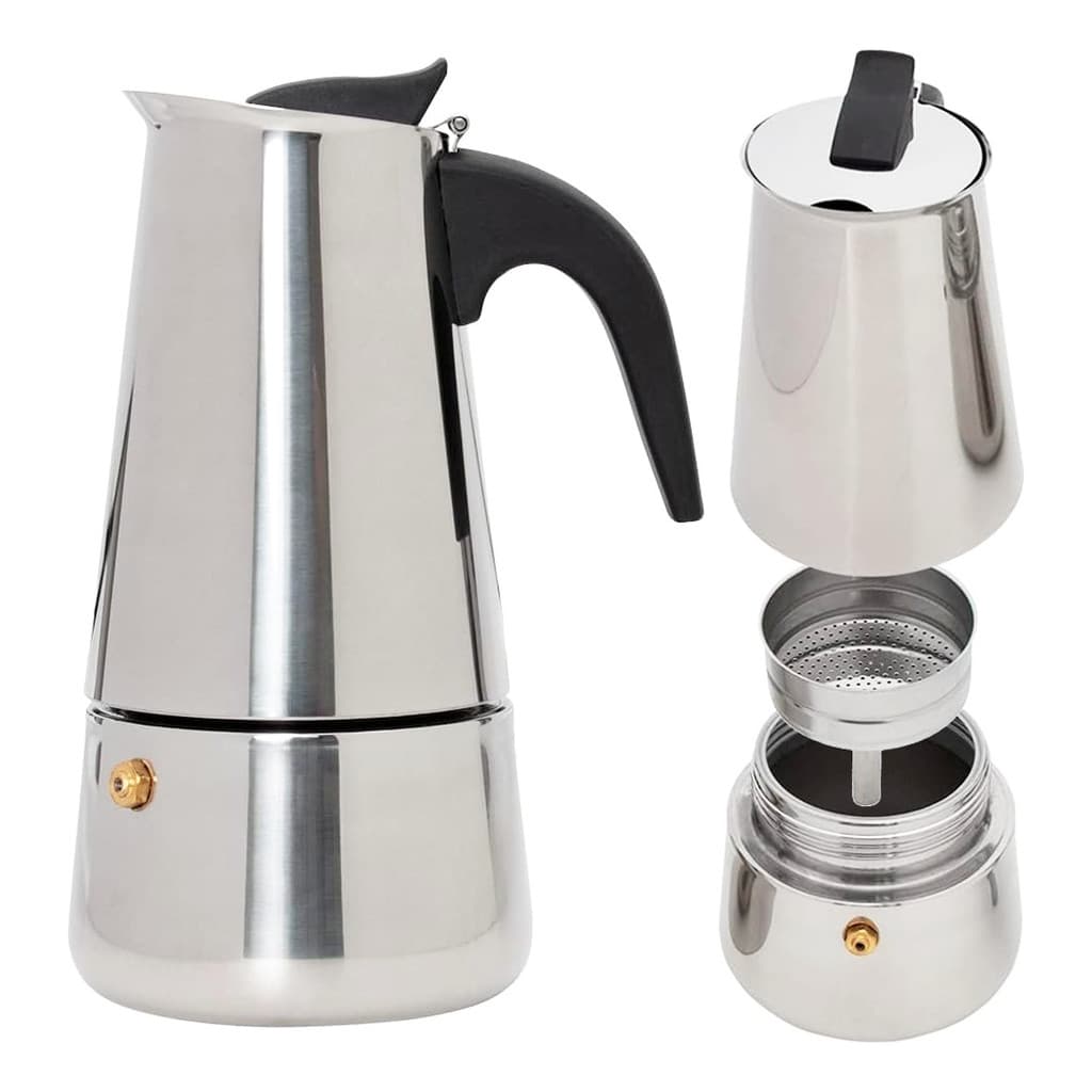 MAQUINA DE CAFE CAFETEIRA EXPRESSO CAFETEIRA ITALIANA DE INOX 6 XICARAS