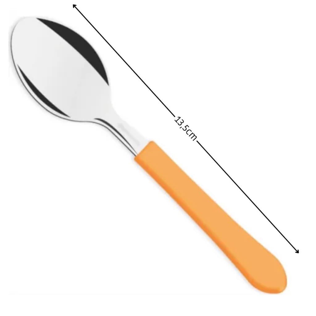 Colher Chá Aço Inox Tramontina Laranja 12 Unidade