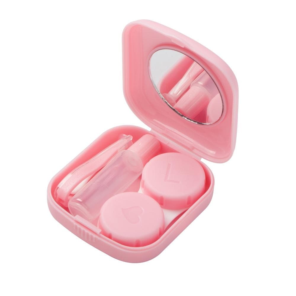 Estojo porta lentes Mini + Pinça e Ventosa Rosa
