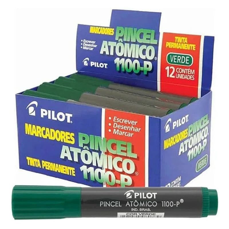 Pincel Atômico Pilot 1.100P - Verde - Cx C/ 12 Un