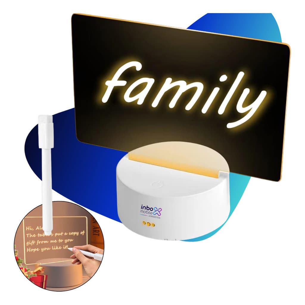 Luminaria Abajur Led 3d  Desenhar Escrever Romantica +caneta