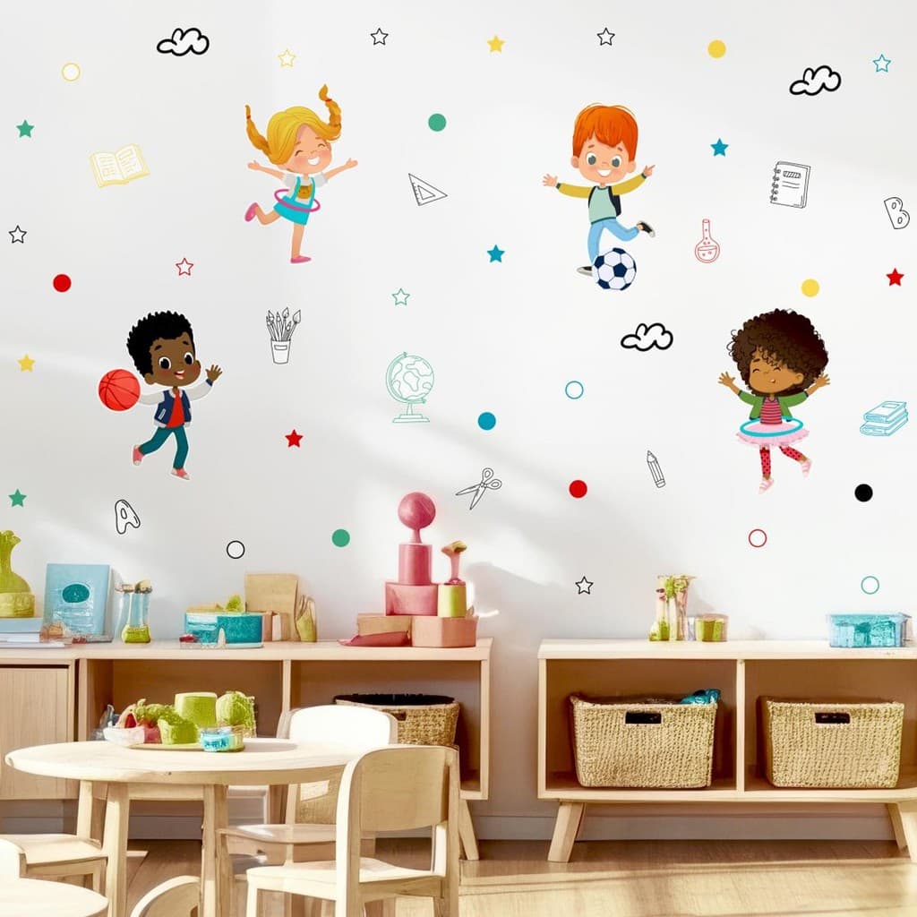 Adesivo Infantil Espaço Kids Parede Lavável Seguro Fácil Aplicação Decoração Escola Quarto Menina Menino