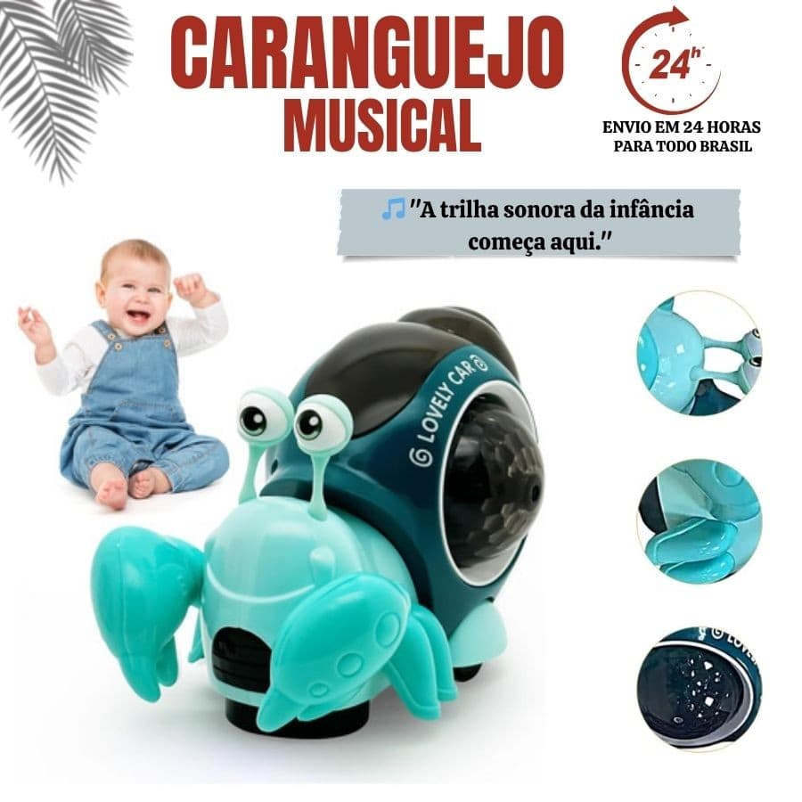 Brinquedo Caranguejo Que Anda Musical Com Luz Infantil Envio Imediato