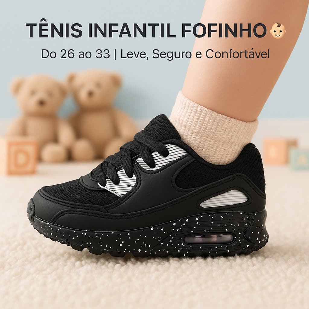 Tênis Escolar e Casual Max Infantil Masculino Bonito e Confortável para Escola