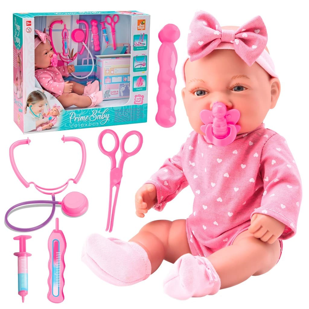 Boneca Prime Baby Cuidados Com Kit Médico Infantil Estetoscópio Termômetro E Ficha De Consulta

 Bee Toys