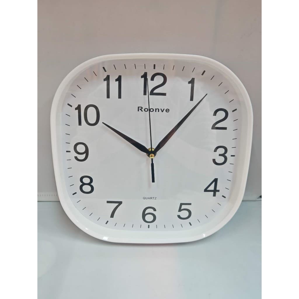 Relógio de Parede Quadrado Quartz Arábico Fundo Branco- Maxtime 7121