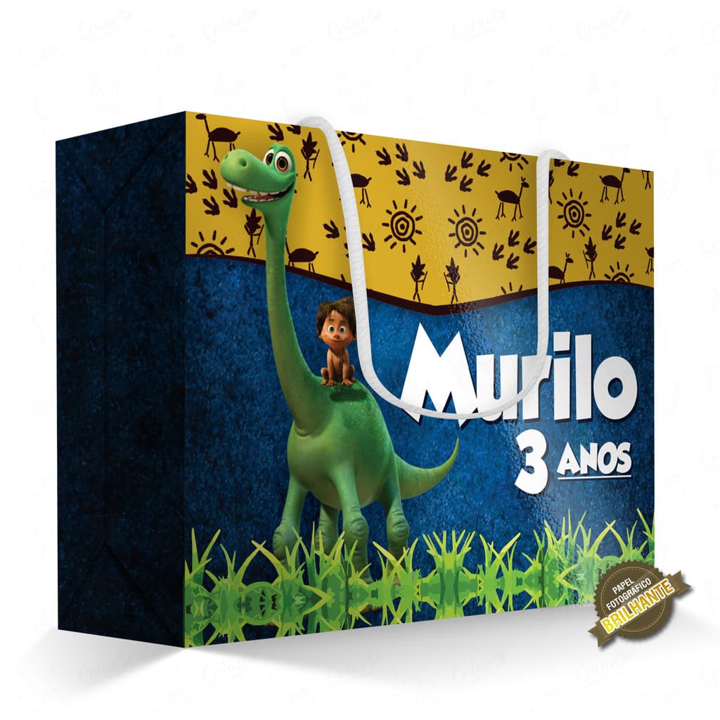 10, 15, 20 ou 25 unid - Caixa Surpresa - O Bom Dinossauro - [QUALIDADE PREMIUM COM BRILHO] - Sacolinha Personalizada
