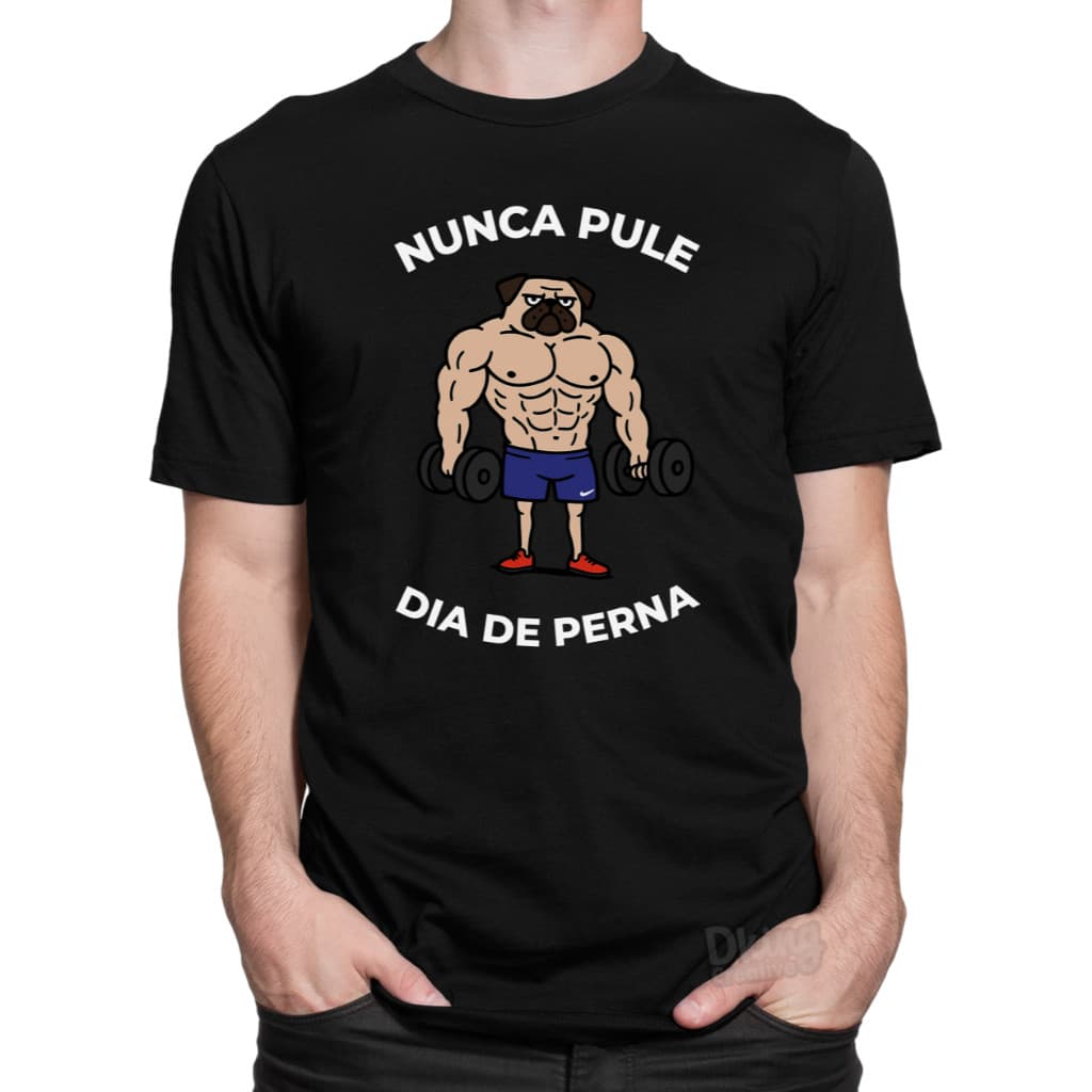 Linda Camisa Camiseta Masculina Nunca Pule Treino Academia Musculação Maromba Camisa Blusa Personal Presente Engraçado E