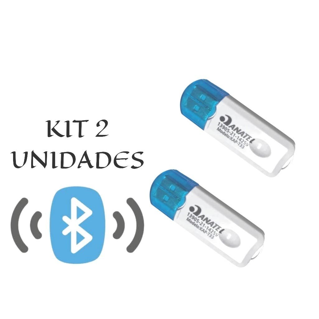 KIT 2 Adaptador Receptor Bluetooth Usb Pendrive Carro Musica Computador Radio Laptop Transmissor LION SHOP