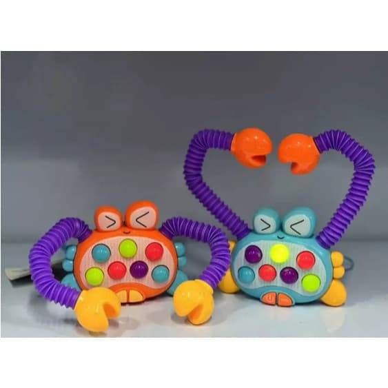Brinquedo Sensorial educativo Caranguejo Bebê e criança Educativo Pop IT Estica e Puxa