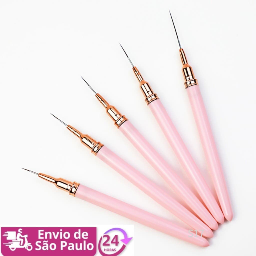 Pacote de 5 Pincéis 7/9/11/15/25mm De Unhas UV Para Pintura Em Gel Pincel Manicure (S027)