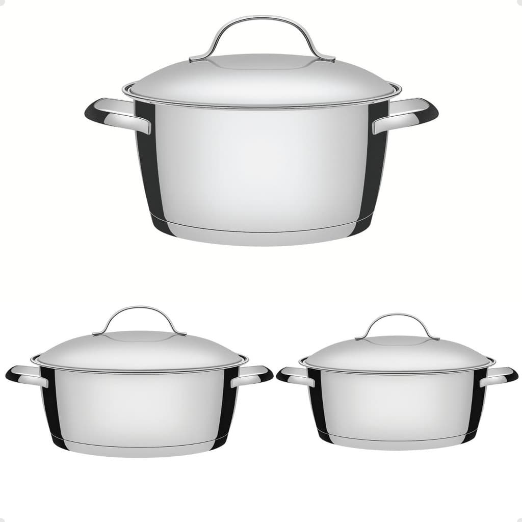 Jogo De Panela Caldeirão Inox Indução Tramontina