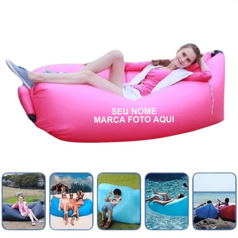 Sofá Inflável Portátil Praia Colchão Ar Piscina Acampamento Evento Descanso Personalizada
