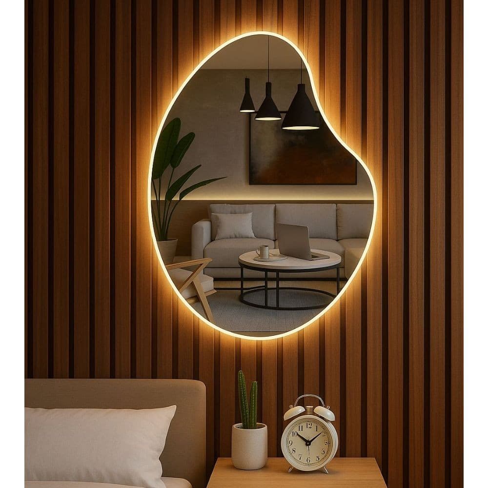 Espelho Grande Corpo Inteiro Com Led Espelho Para Sala Quarto Espelho Orgânico