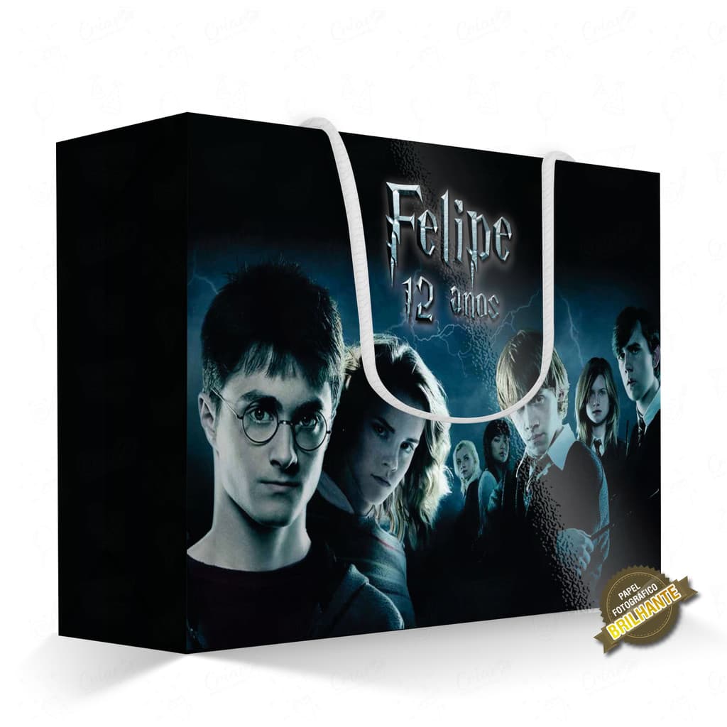 10, 15, 20 ou 25 unid - Caixa Surpresa - Harry Potter - [QUALIDADE PREMIUM COM BRILHO] - Sacolinha Personalizada