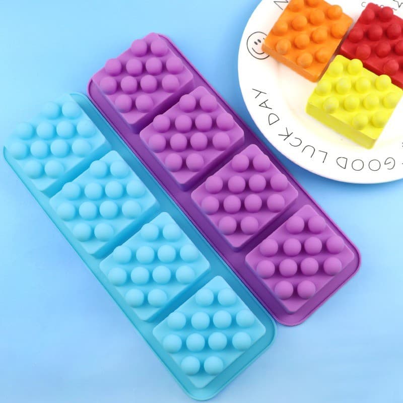 4 Buracos Massagem Sabão Molde Quadrado Moldes De Silicone Para Fazer Artesanal Antiaderente Loção Barra DIY Aromaterapi