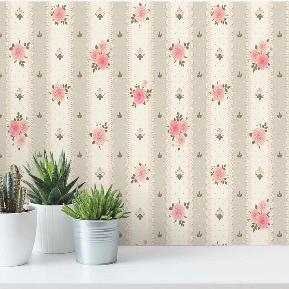 Papel de Parede Adesivo Floral Auto Colante Fácil de Aplicar Florido Para Quarto Sala 2m