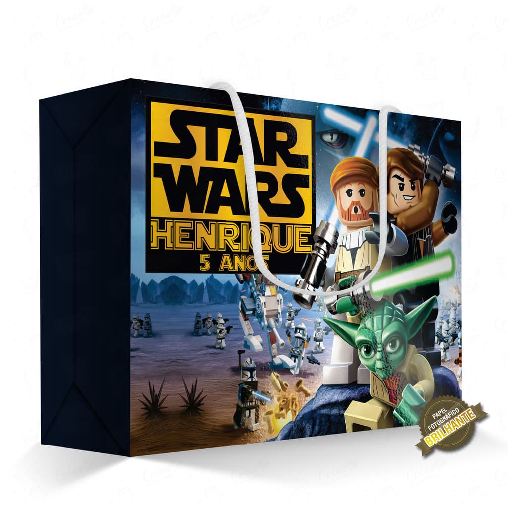 10, 15, 20 ou 25 unid - Caixa Surpresa - Star Wars / Lego (Modelo1) - [QUALIDADE PREMIUM COM BRILHO] - Sacolinha