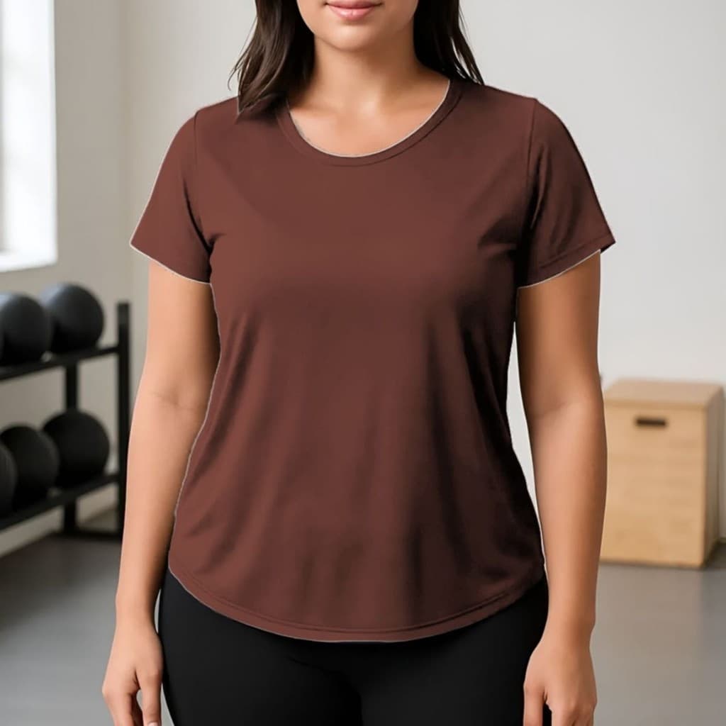 Camiseta Feminina Dry Fitness Poliamida Transparência Zero Treinos Esportiva Microfuradinha