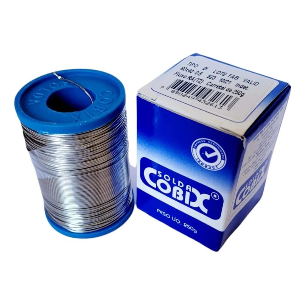 Solda Em Fio 0.5mm 60x40 Cobix C/ Fluxo Ra (t2) - Rolo 250g